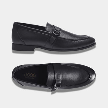 ROSETTO ROMERO PUNCH Men Faux Leather Black Slip-On Loafers