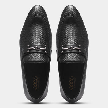 ROSETTO ROMERO RELAX Men Faux Leather Black Slip-On Loafers