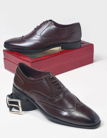 ROSETTO ROMERO ALPHA Refined Craftsmanship Brown Lace-Up Brogue Shoes For Men