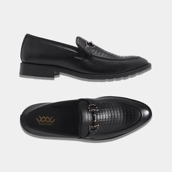 ROSETTO ROMERO CROSS Men Faux Leather Black Slip-On Loafers