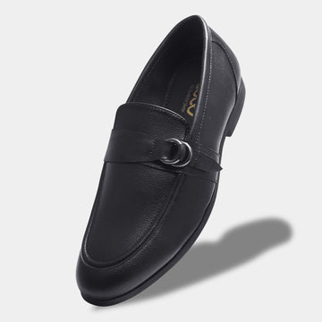 ROSETTO ROMERO PUNCH Men Faux Leather Black Slip-On Loafers