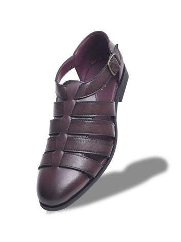 ROSETTO ROMERO ROMAN Men Black Faux Leather Ethnic Sandal