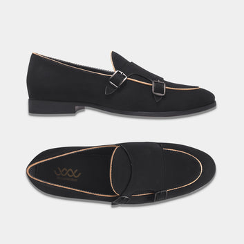 ROSETTO ROMERO MARS Men Black Classic Suede Loafers