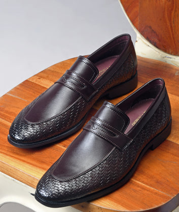 ROSETTO ROMERO VANGUARD Handcrafted Woven Penny Loafers For Men